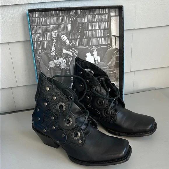 Black Leather Women's Boots - Picture 1 of 5
